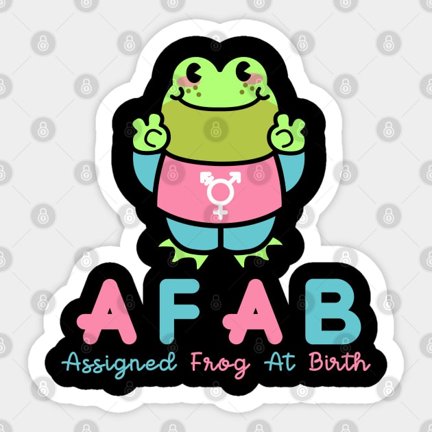 Afab assignated frog at birth (trans) Sticker by remerasnerds